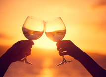 wines at sunset