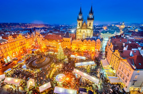 <em>Christmas markets in Prague, Czech Republic</em>