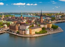 City view of Stockholm on a bright sunny day