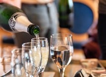 River cruise - pouring champagne