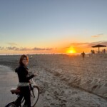 Janice cruising on a bike around Venice and Santa Monica