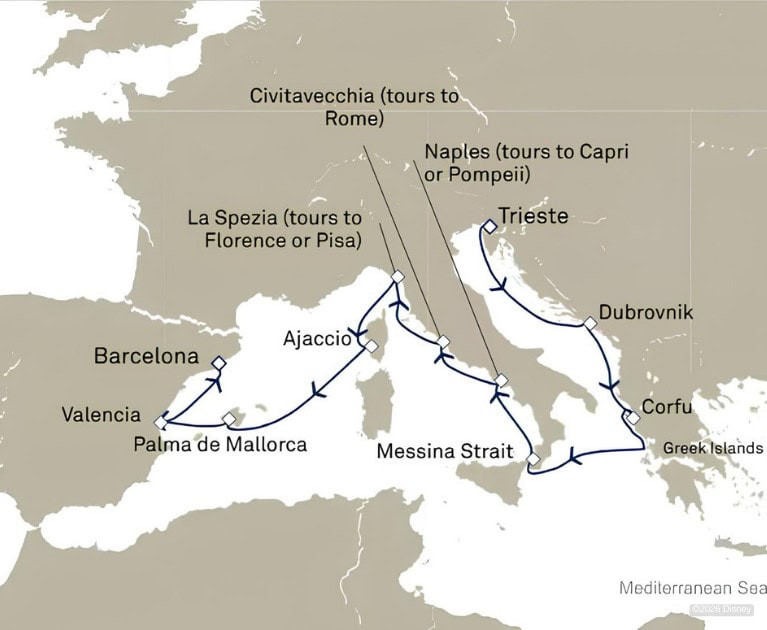 Cruise itinerary: