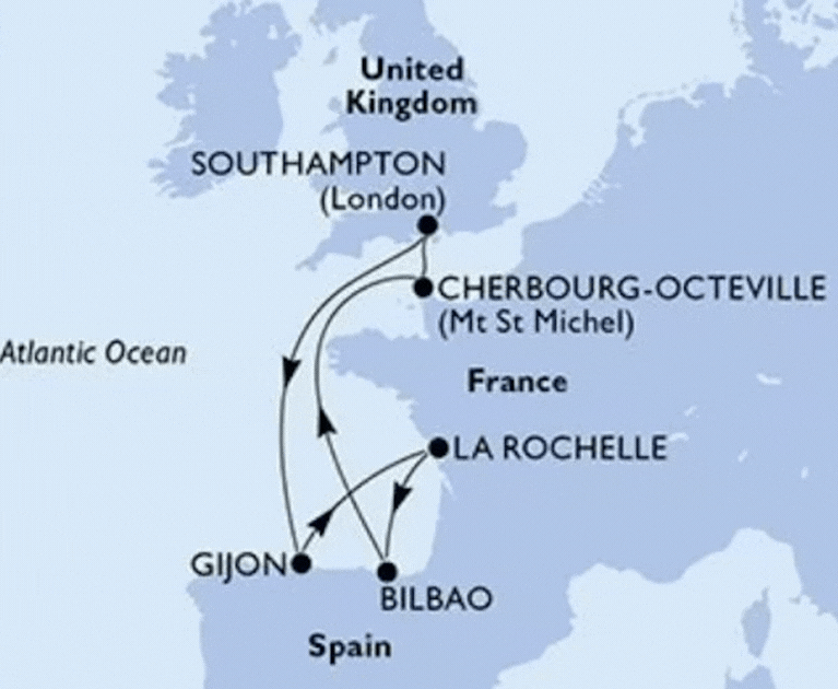 Cruise itinerary: