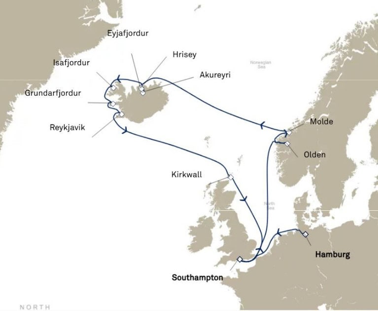Cruise itinerary:
