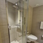 Spacious bathroom with heated floor
