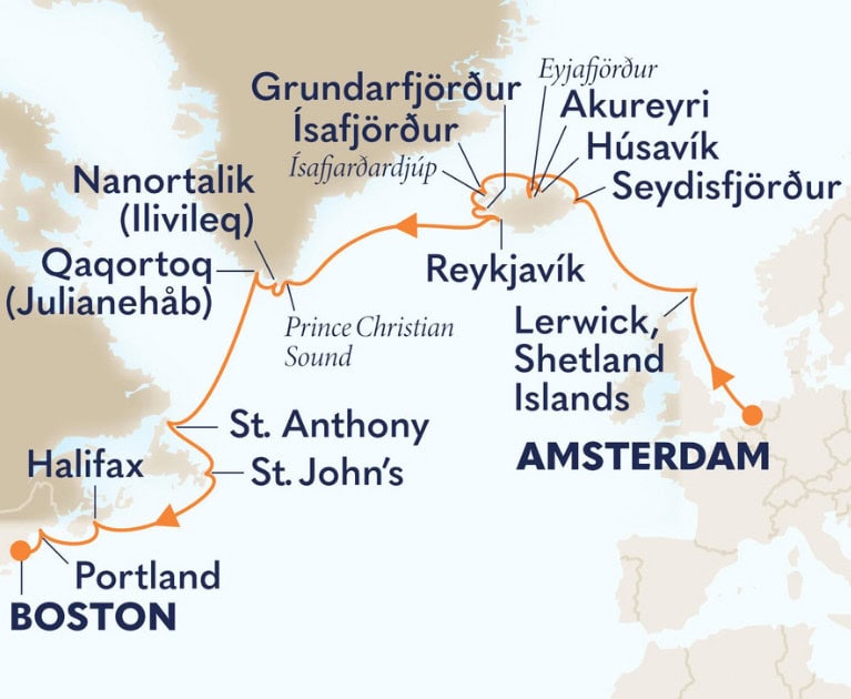 Cruise itinerary: