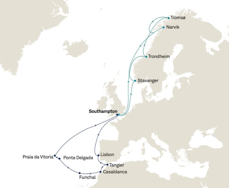 Cruise itinerary: